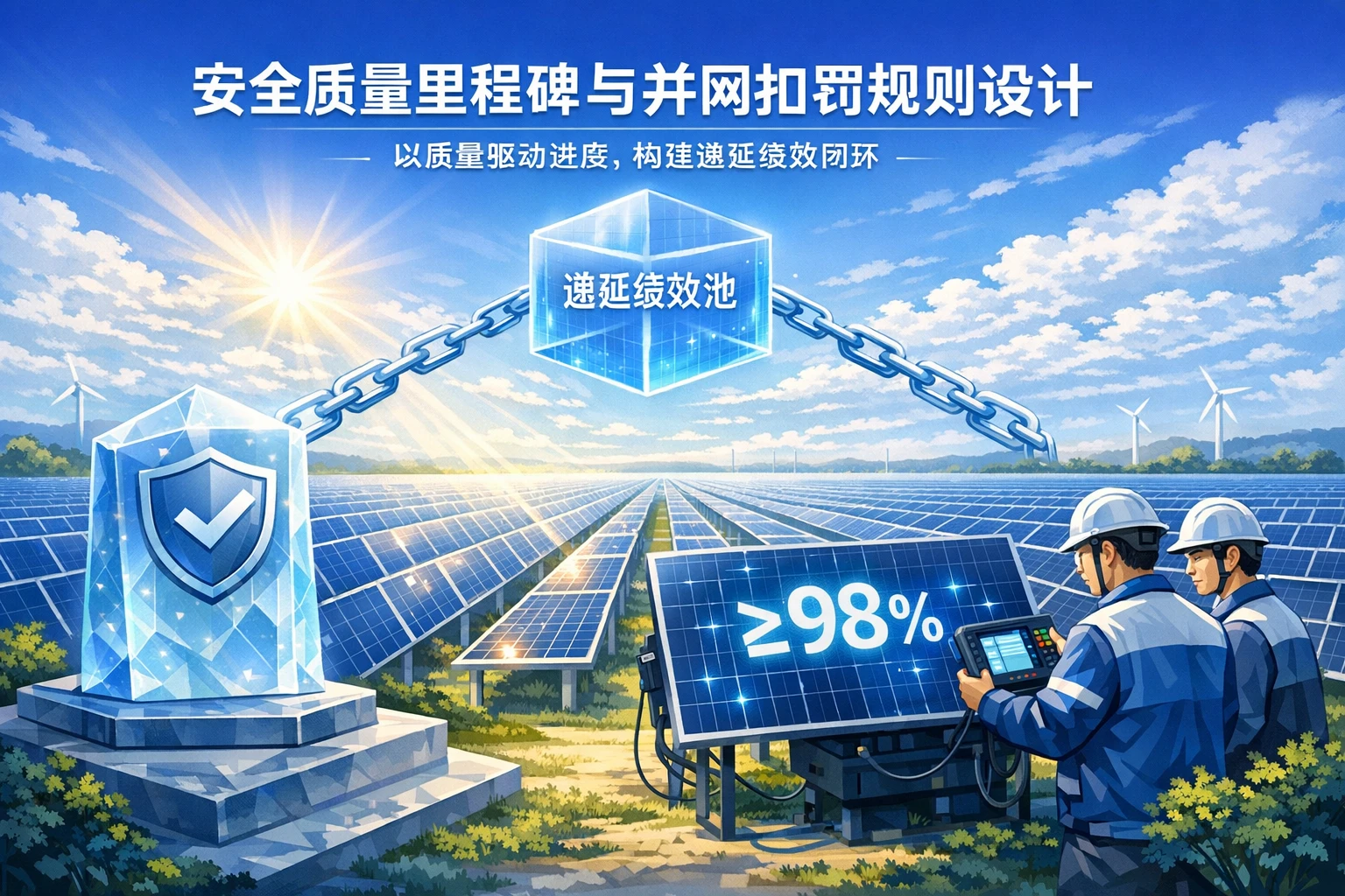 集中式光伏EPC项目安全质量里程碑与并网扣罚规则设计