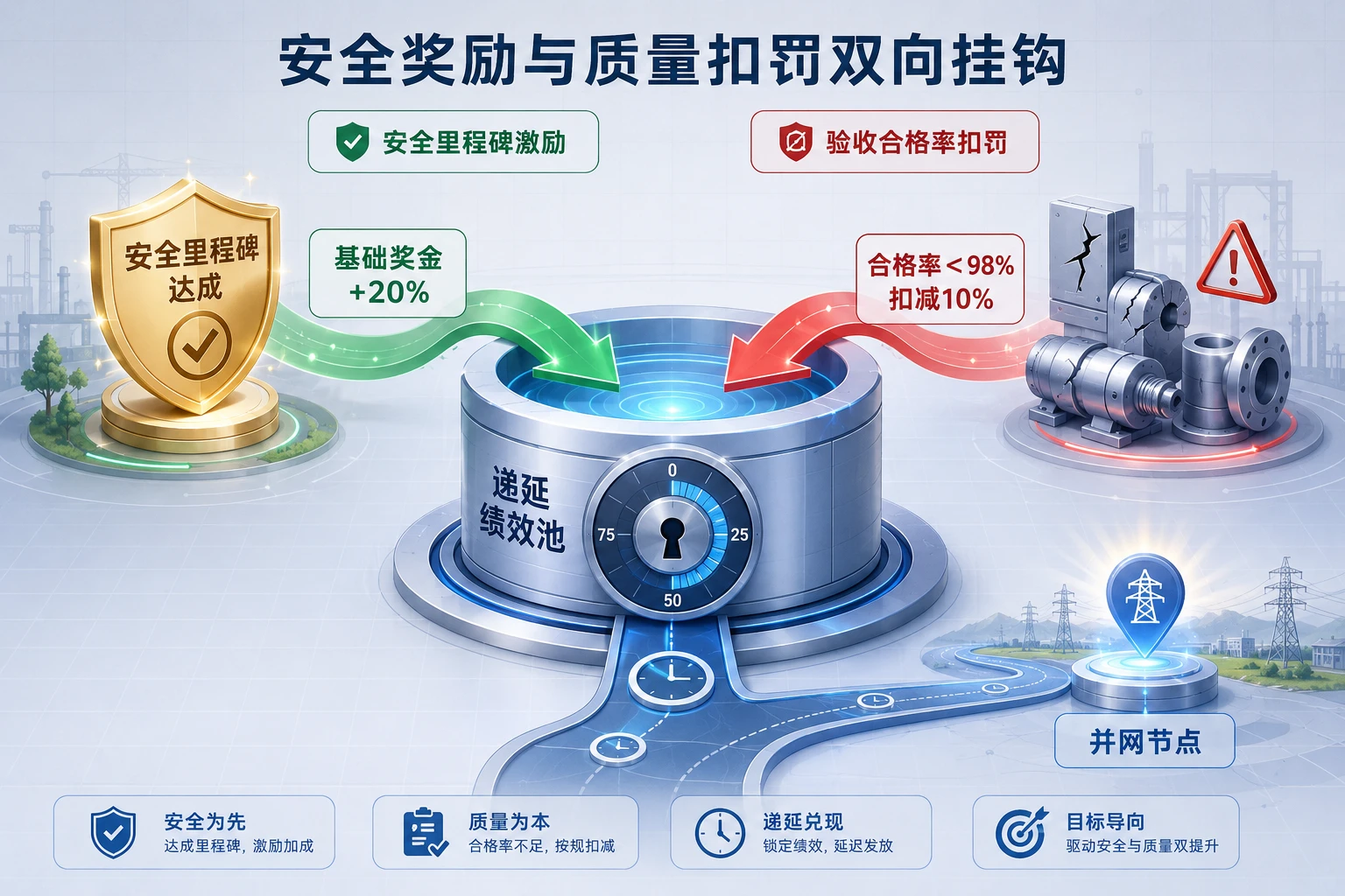 集中式光伏EPC项目安全质量里程碑与并网扣罚规则设计