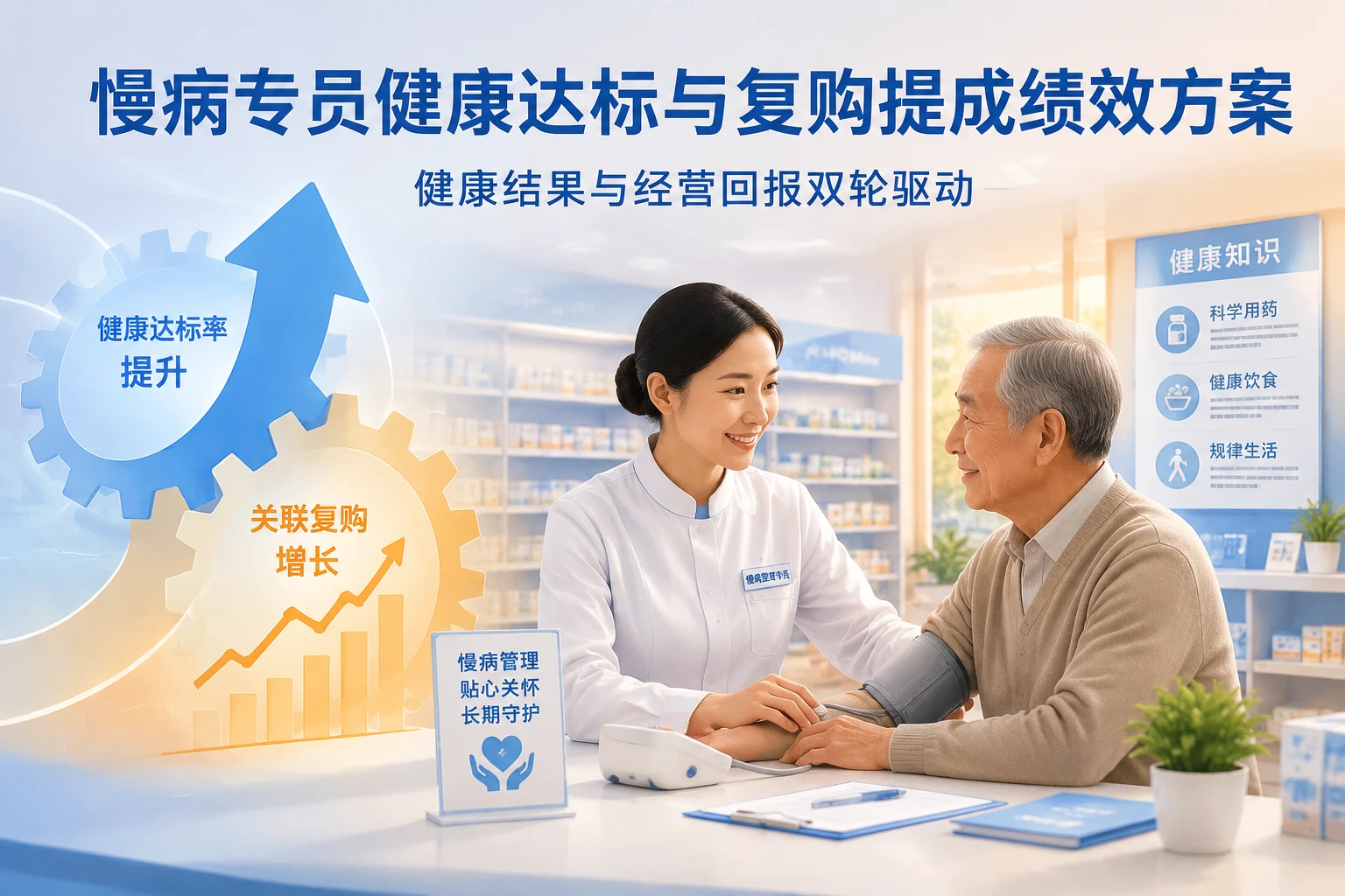 连锁药店慢病专员健康达标与复购提成绩效方案