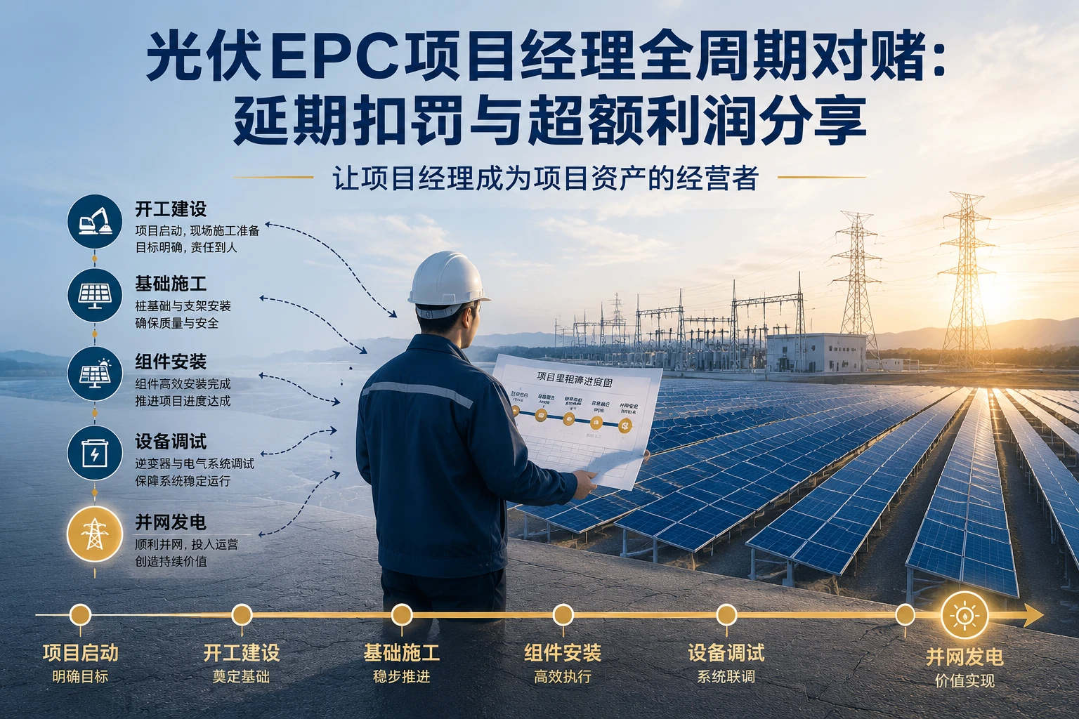 2026年光伏EPC项目经理全周期对赌:延期扣罚与超额利润分享
