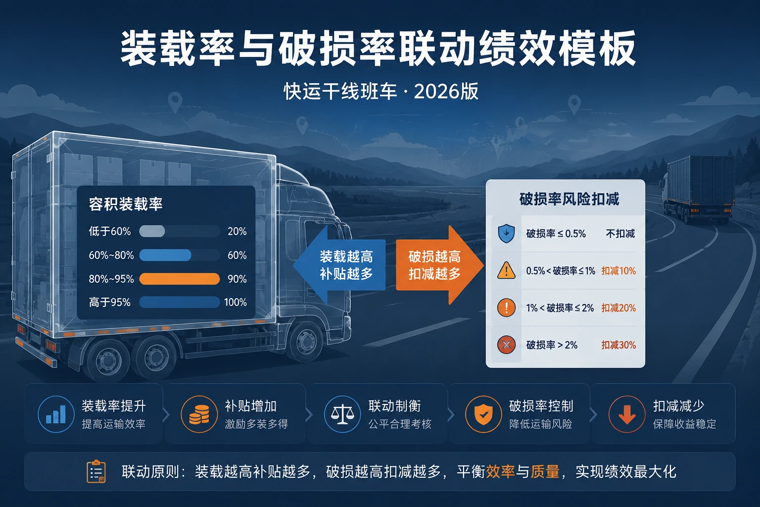 快运干线班车装载率与破损率联动绩效模板(2026年版)