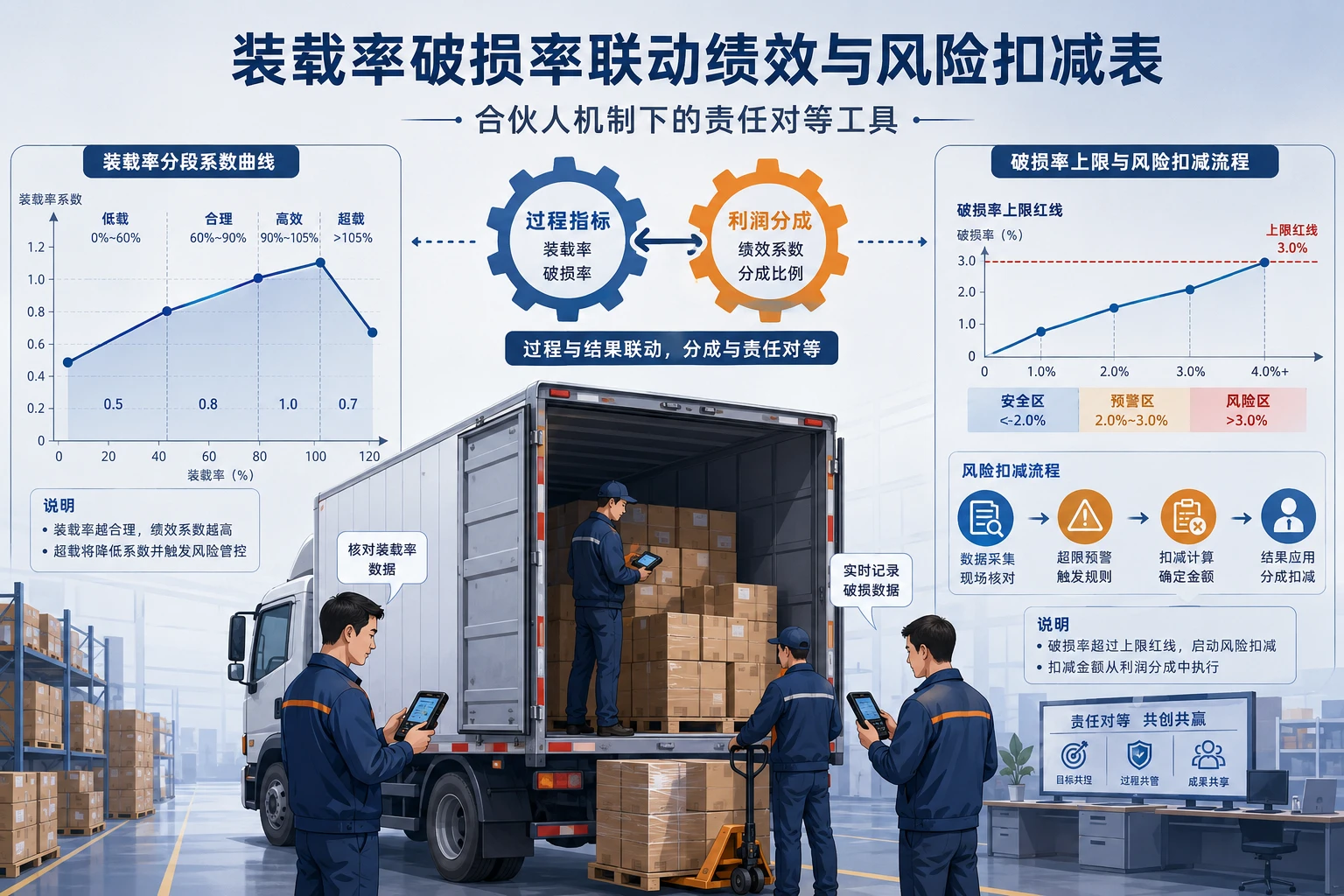网点承包合伙人装载率破损率联动绩效与风险扣减表（2026年版）