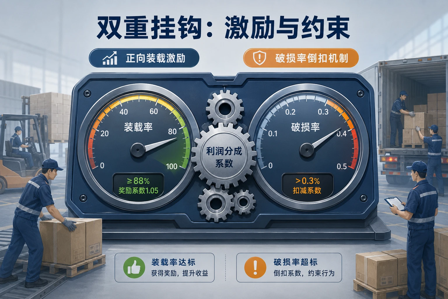 网点承包合伙人装载率破损率联动绩效与风险扣减表（2026年版）