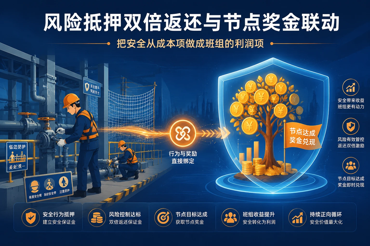 2026年机电安装班组安全对赌：风险抵押双倍返还与节点奖金联动规则