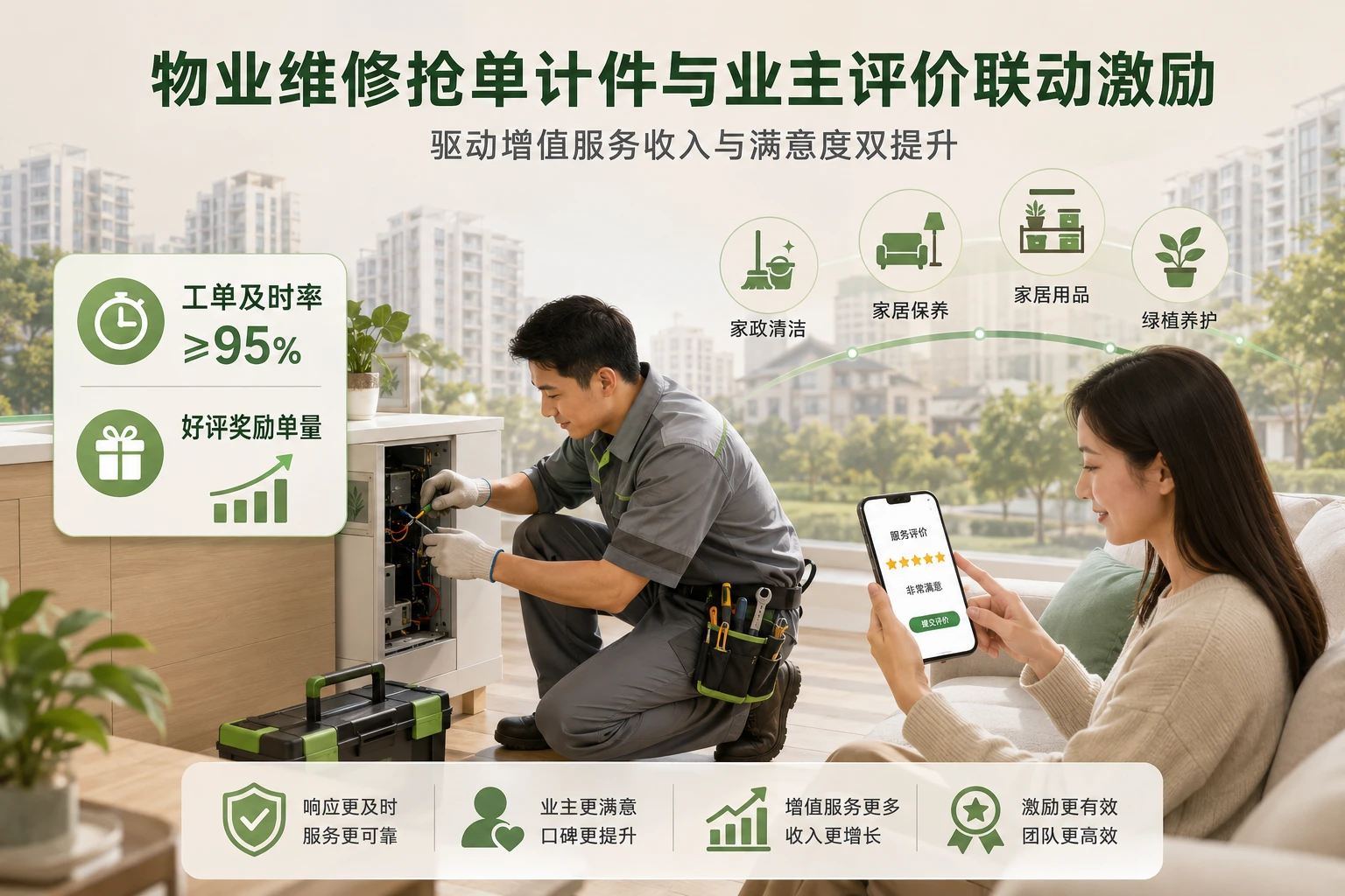 2026年物业维修抢单计件与增值服务业主评价联动激励