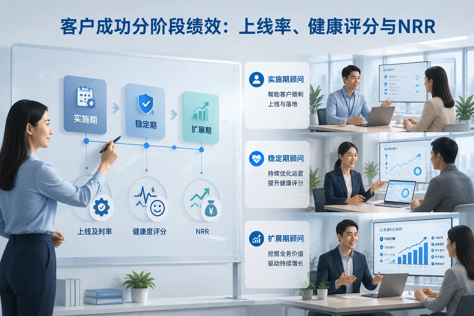 2026年客户成功分阶段绩效模板：上线率、健康评分与NRR
