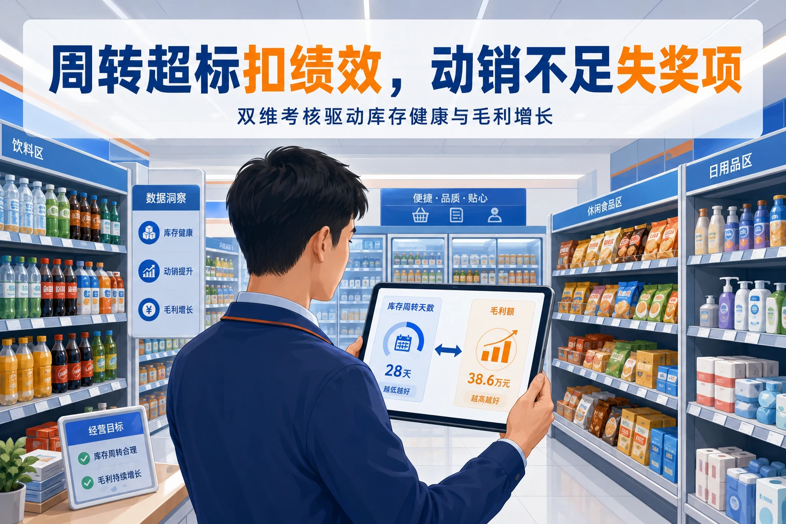 连锁门店品类经理双维考核:周转超标扣绩效,动销不足失奖项
