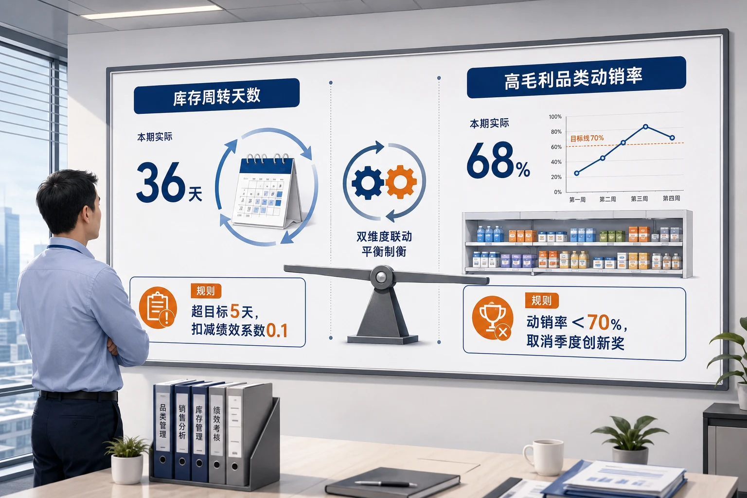 连锁门店品类经理双维考核:周转超标扣绩效,动销不足失奖项