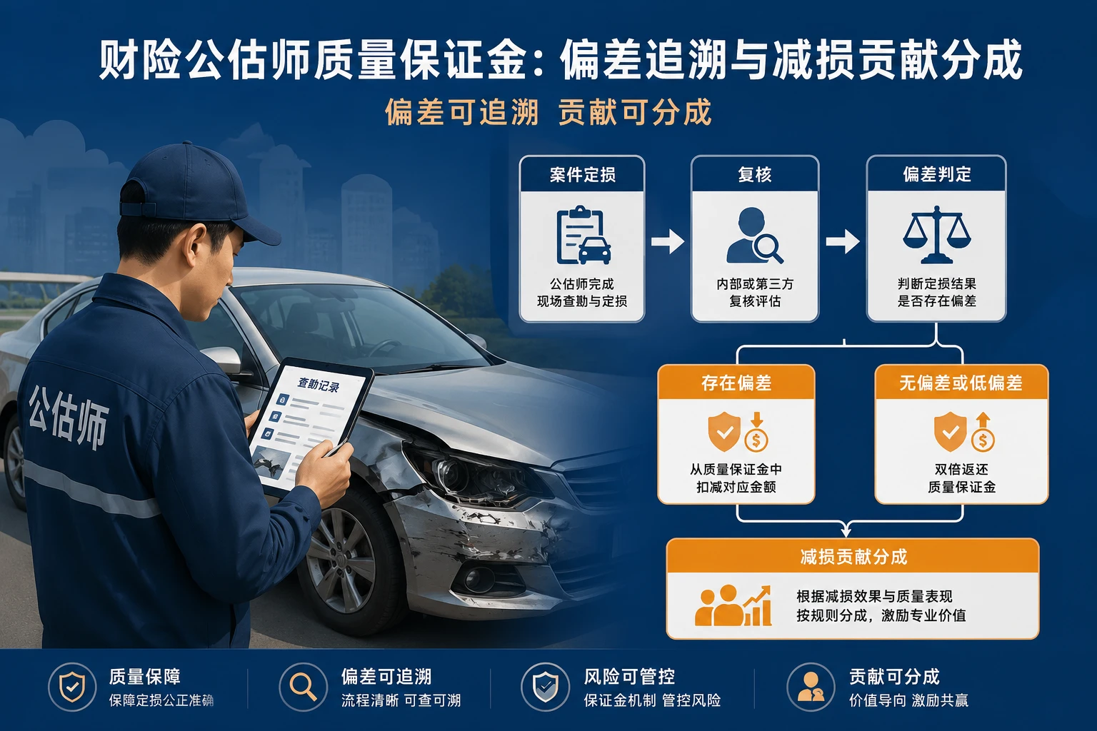 财险公估师质量保证金:定损偏差扣减与减损贡献分成设计(2026年版)