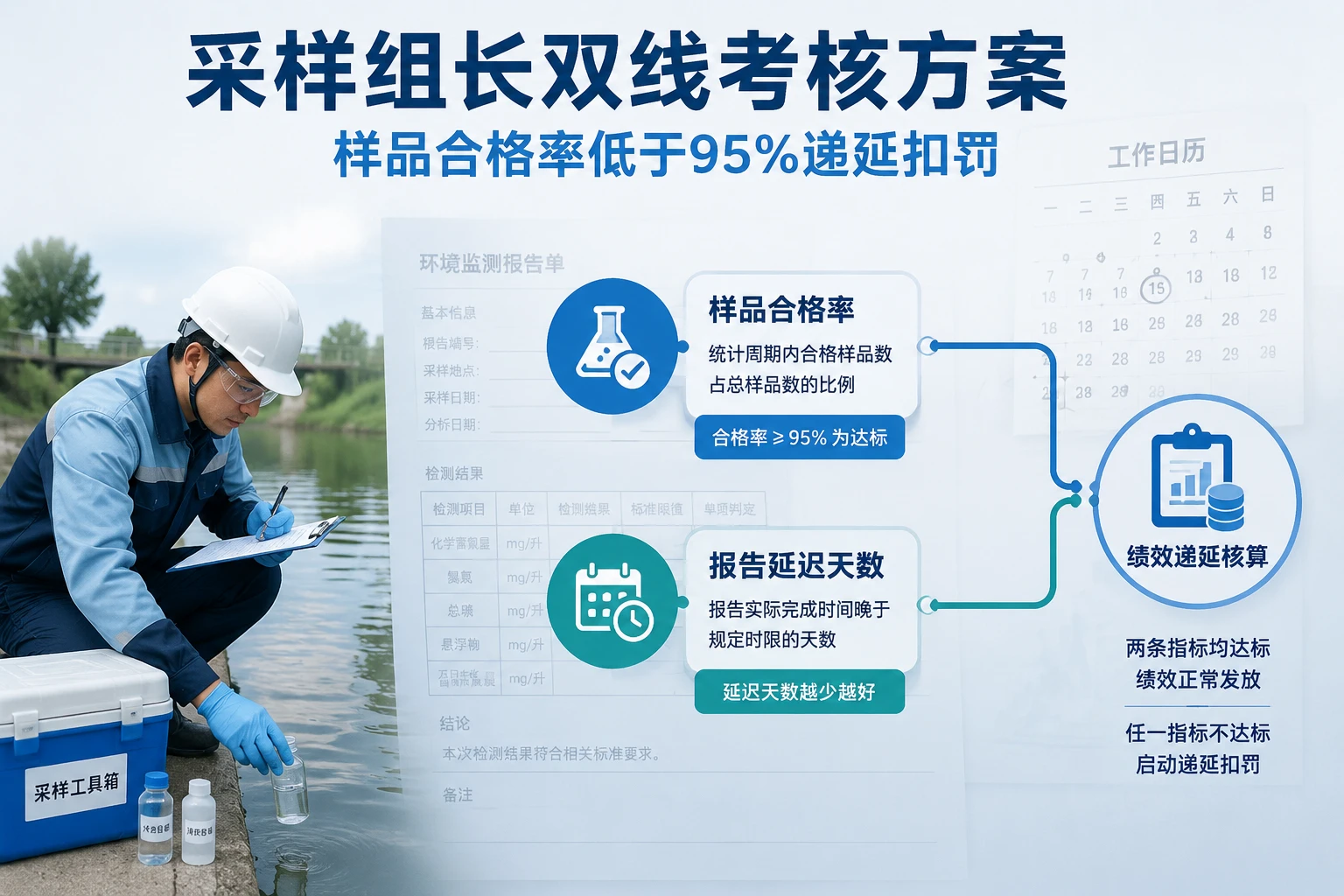 采样组长双线考核:样品合格率低于95%递延扣罚与报告延迟追溯方案