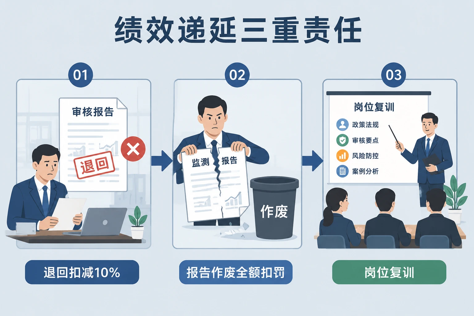 环境监测审核岗绩效递延:报告退回扣减10%与项目组长质量追溯(2026年版)