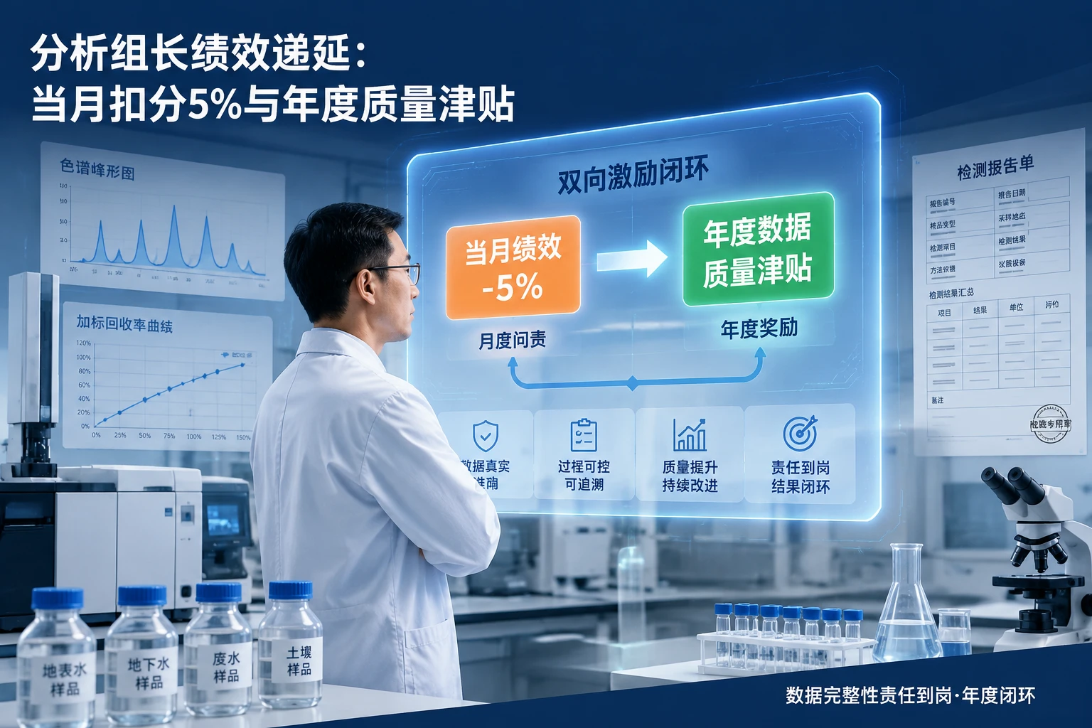 2026年环境监测分析组长绩效递延:扣分5%与数据质量津贴方案