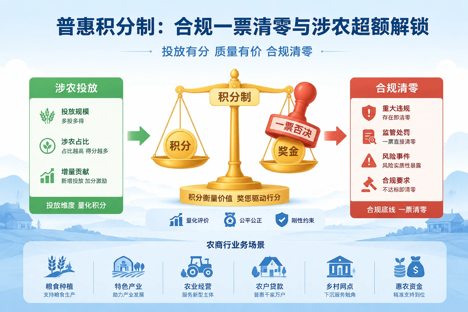 2026年农商行零售客户经理普惠积分制:合规一票清零与涉农超额解锁