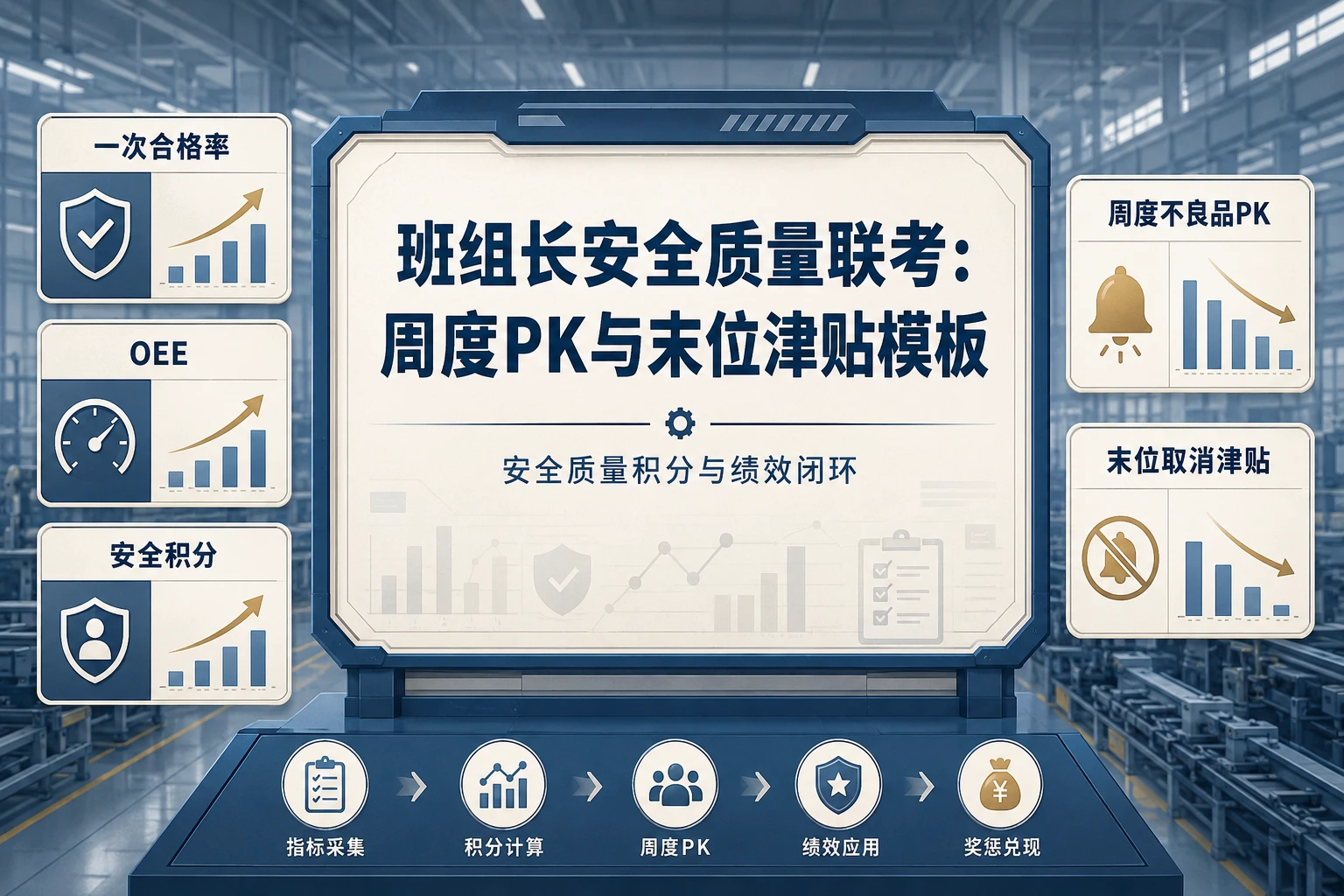 班组长安全质量联考:周度不良品PK积分与末位取消津贴模板