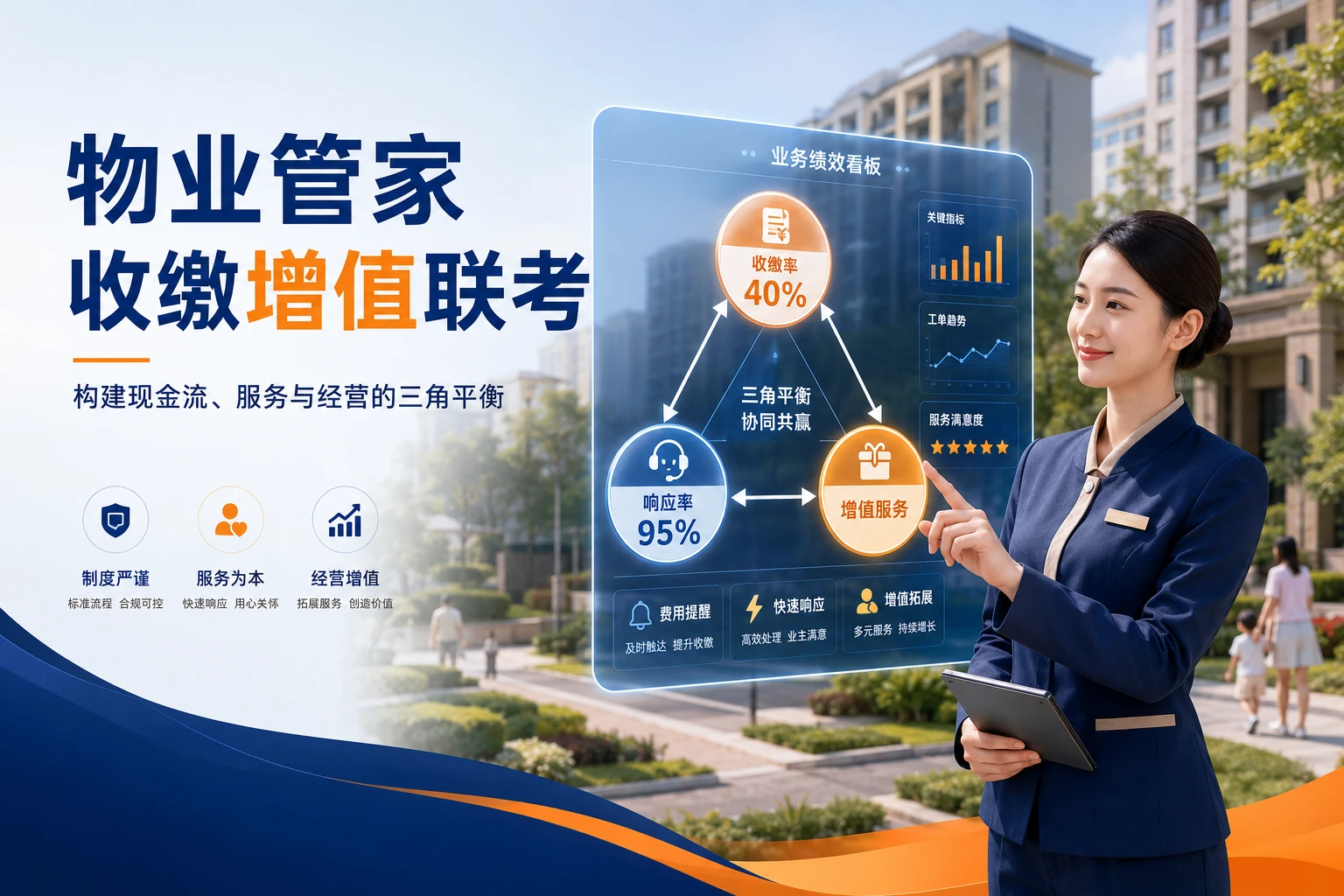 物业客服管家收缴增值联考表：按户扣减5‰与响应率红线取消评选
