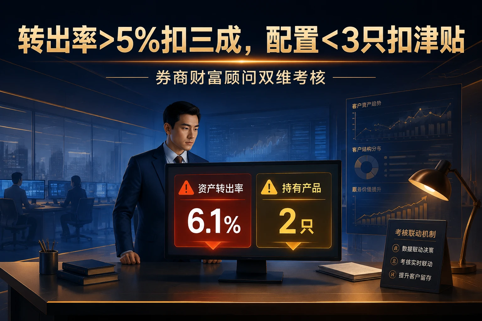 2026年券商财富顾问双线考：转出率>5%扣三成，配置<3只扣津贴