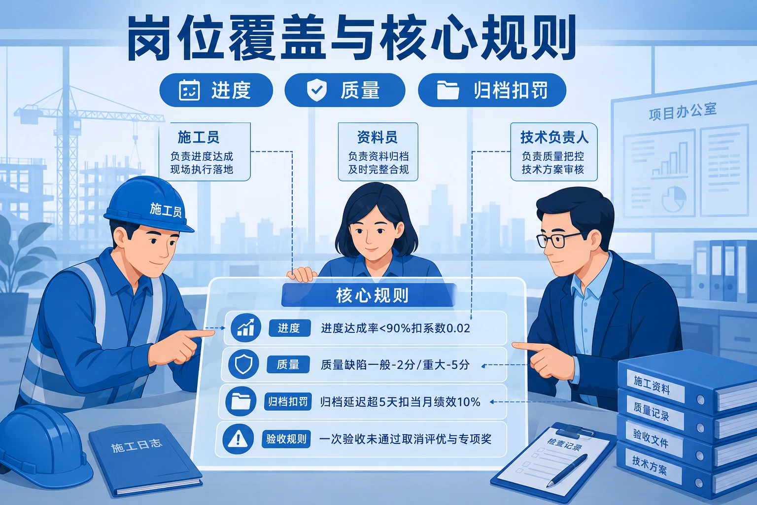 施工员进度节点与质量缺陷联考暨归档扣减明细表