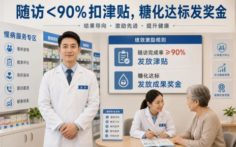 2026年连锁药店店长慢病绩效双挂钩：随访<90%取消津贴，糖化达标发放奖金