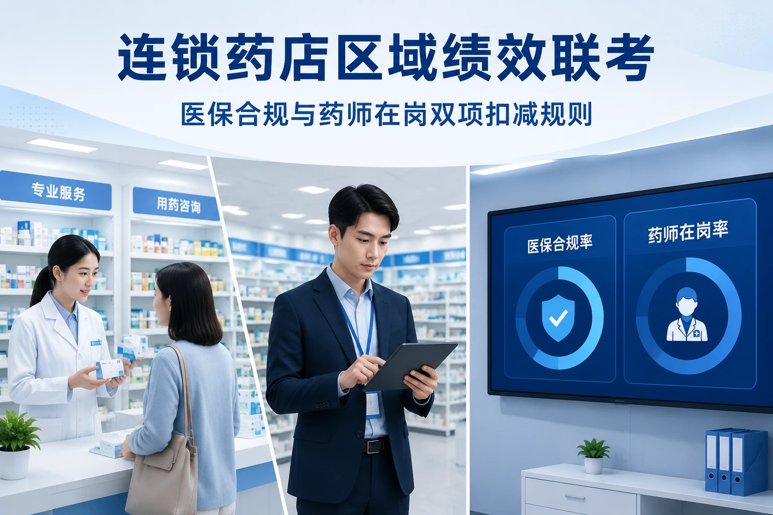 连锁药店区域绩效联考：医保合规与药师在岗双项扣减规则（2026年版）