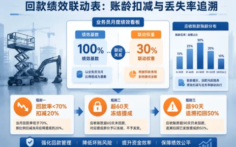 设备租赁业务员回款绩效联动考核表与填写指南：账龄扣减与丢失率追溯规则（2026年版）