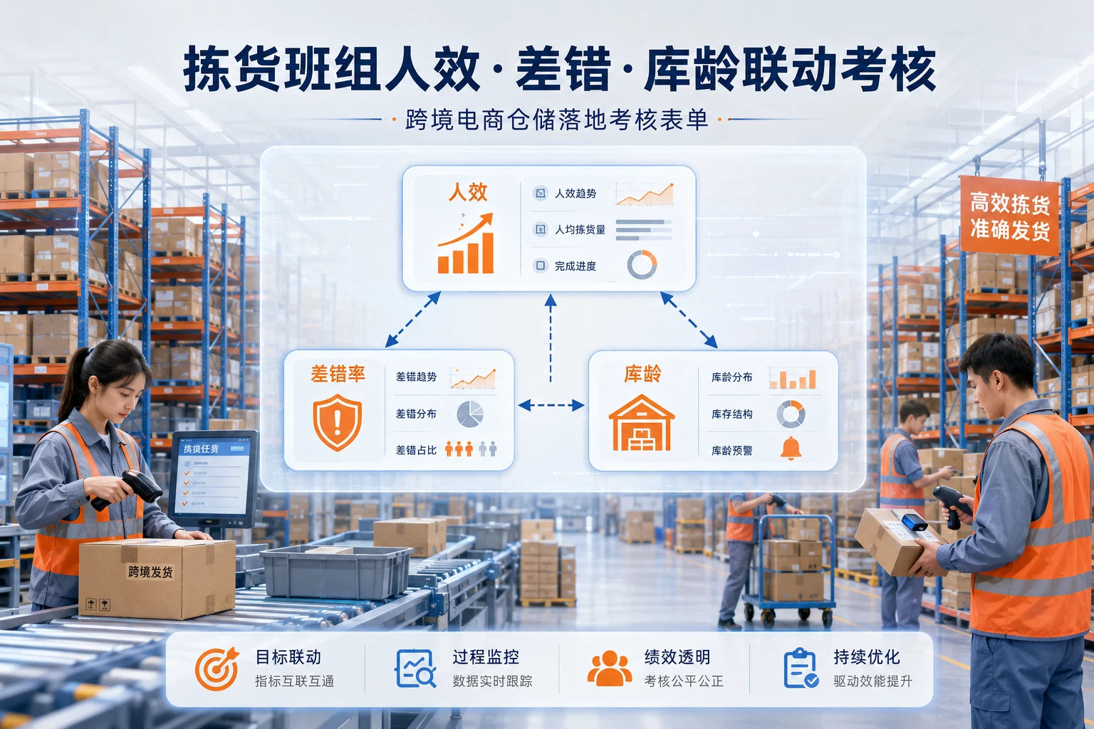 跨境电商拣货班组人效-差错-库龄联动考核表（2026年版）