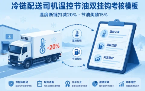 2026年冷链配送司机温控节油双挂钩考核模板：断链一次扣减20%，节油奖励15%