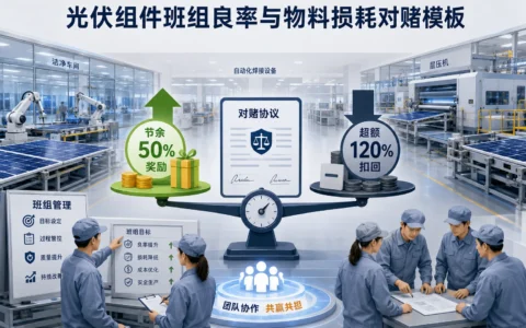 光伏组件班组良率与物料损耗对赌模板：节余50%奖励，超额120%扣回（2026年版）