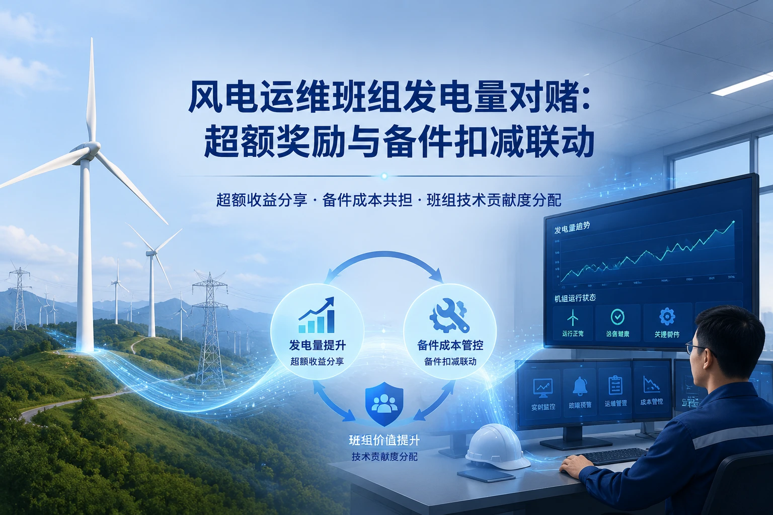 风电运维班组发电量对赌：超额5%奖励8%与备件扣减联动（2026年版）