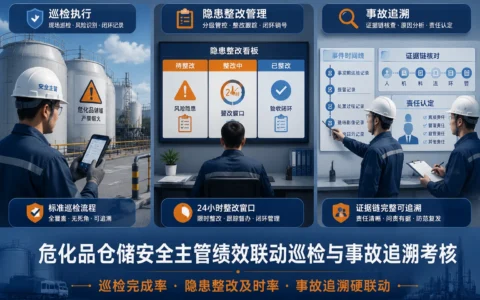2026年危化品仓储安全主管月度绩效考核模板：巡检合规、隐患整改与事故追溯联动扣减规则
