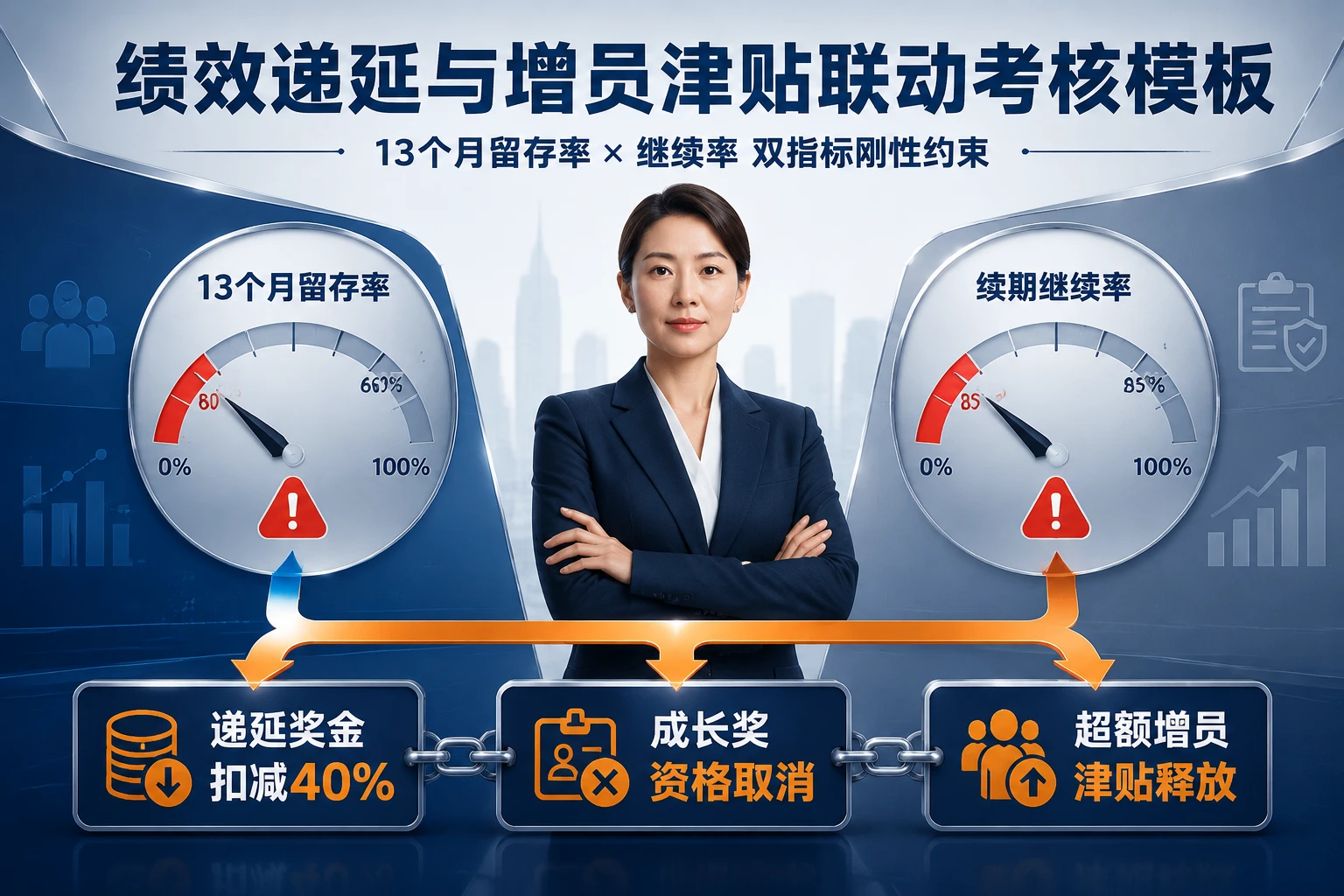 寿险支公司营服经理绩效递延与增员津贴模板