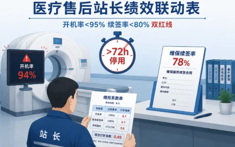 医疗售后站长绩效联动表单与核算模板：开机率续签率双红线规则