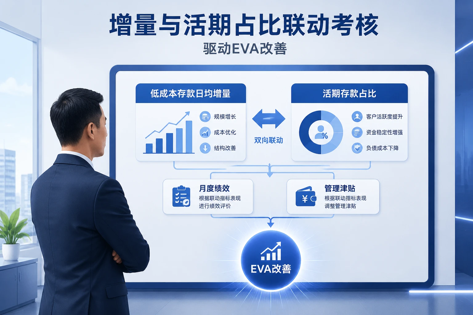 2026年农商行支行长存款结构双挂钩模板：增量与活期占比联动考核