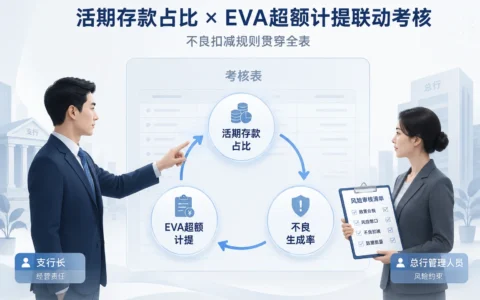 农商行支行长EVA超额计提考核表：活期存款占比与不良生成率联动规则（2026年版）