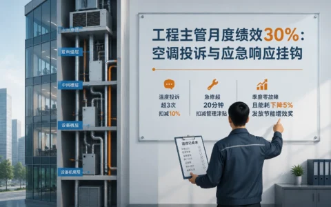 写字楼工程主管月度绩效考核模板：温度投诉与应急响应挂钩及节能奖规则（2026年版）