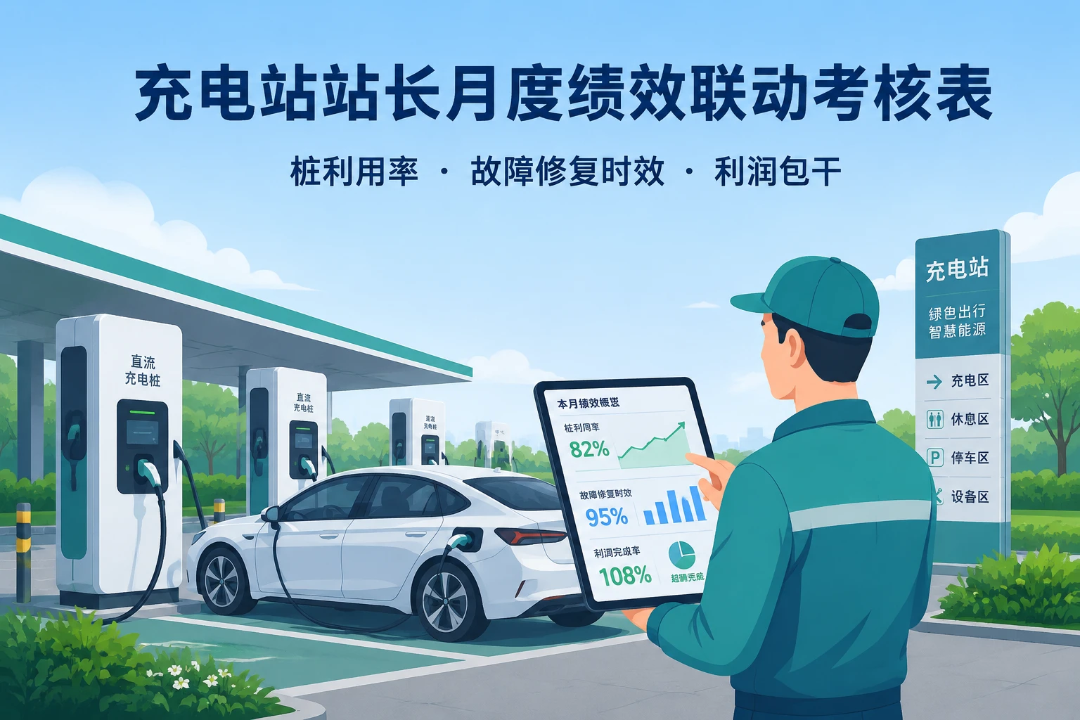 充电站站长月度绩效与单桩利用率及故障修复联动考核表(2026年版)
