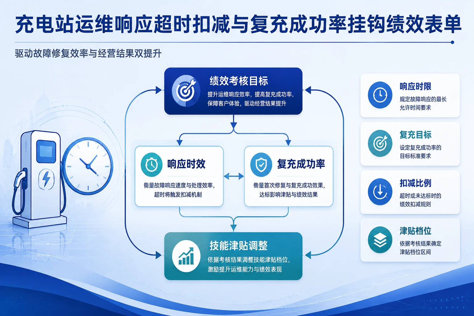 充电站运维响应超时扣减与复充成功率挂钩绩效表单(2026年版)