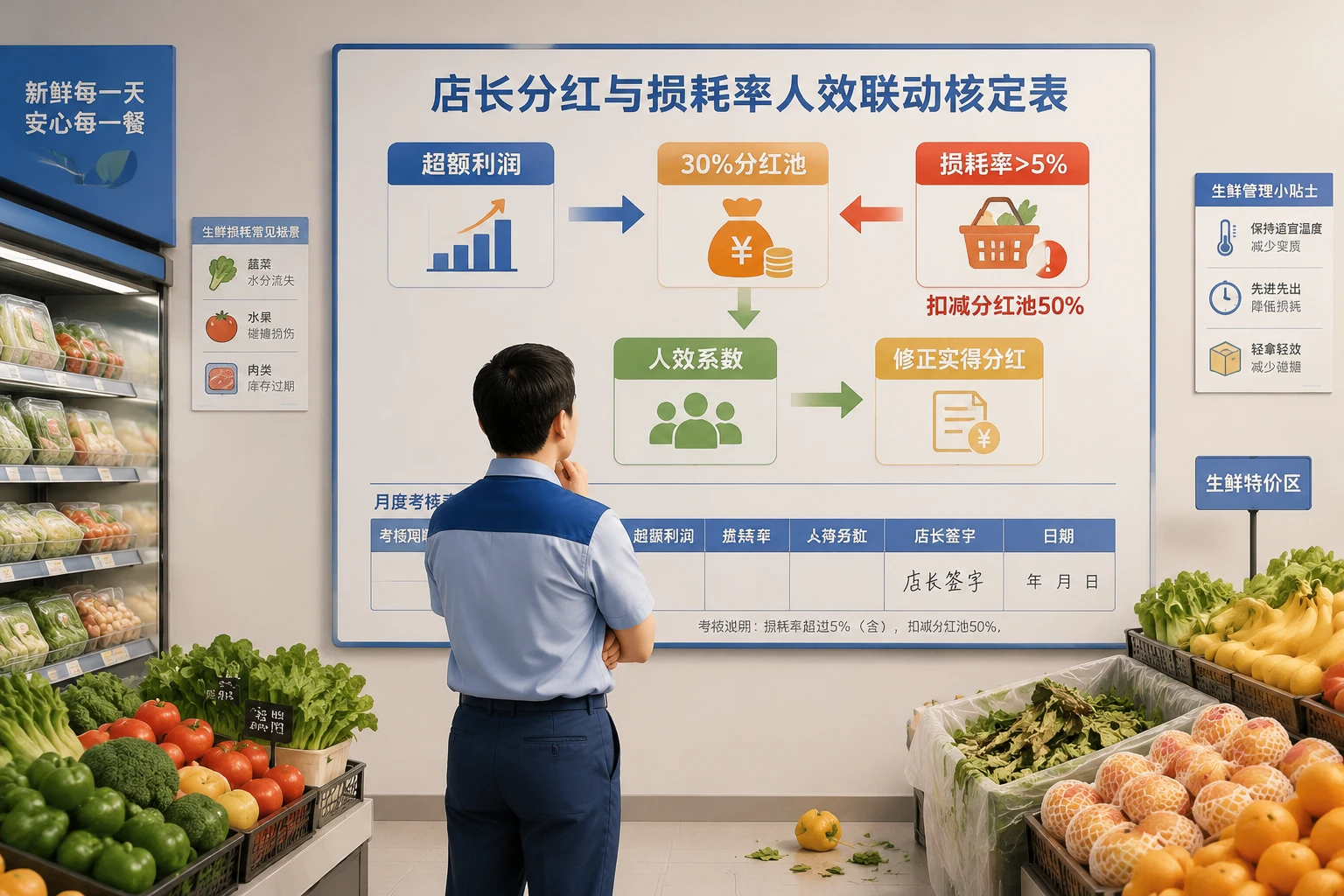 连锁门店店长分红与损耗率人效联动核定表(2026年版)