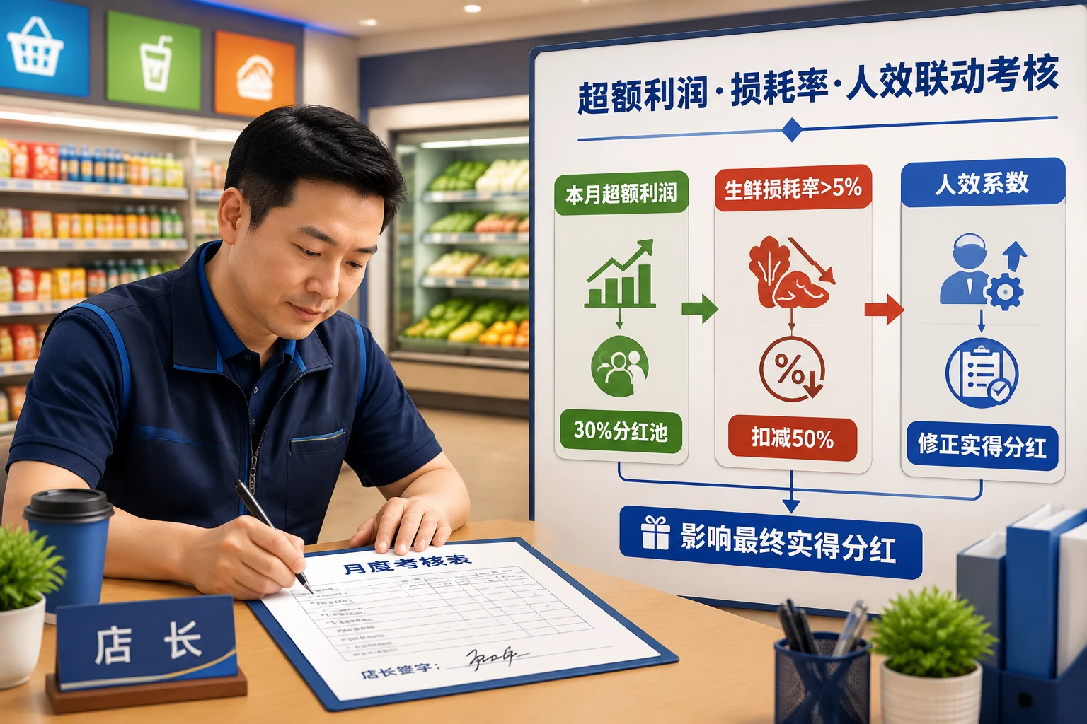连锁门店店长分红与损耗率人效联动核定表(2026年版)