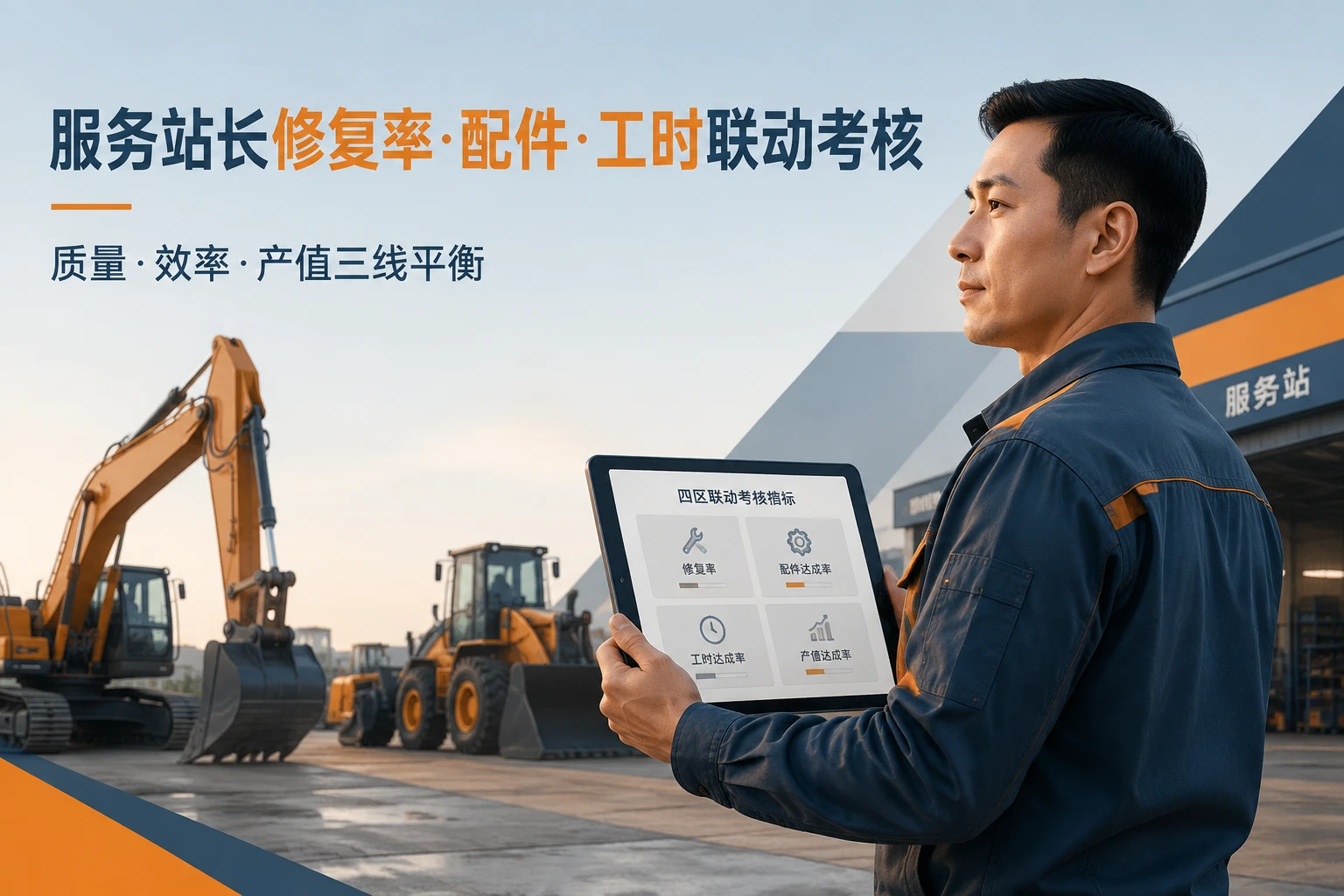工程机械服务站长修复率与配件销售工时联动考核表