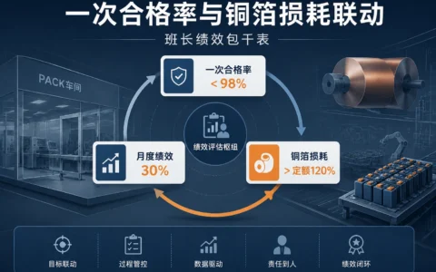 动力电池PACK车间班长绩效包干模板：一次合格率与铜箔损耗联动考核指南