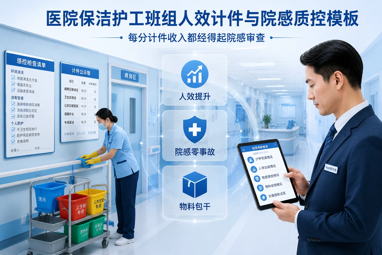 医院保洁护工班组人效计件与院感质控模板（2026年版）