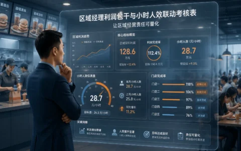 2026年连锁快餐区域经理利润包干与小时人效联动考核表（递延20%+人效85元双触发）