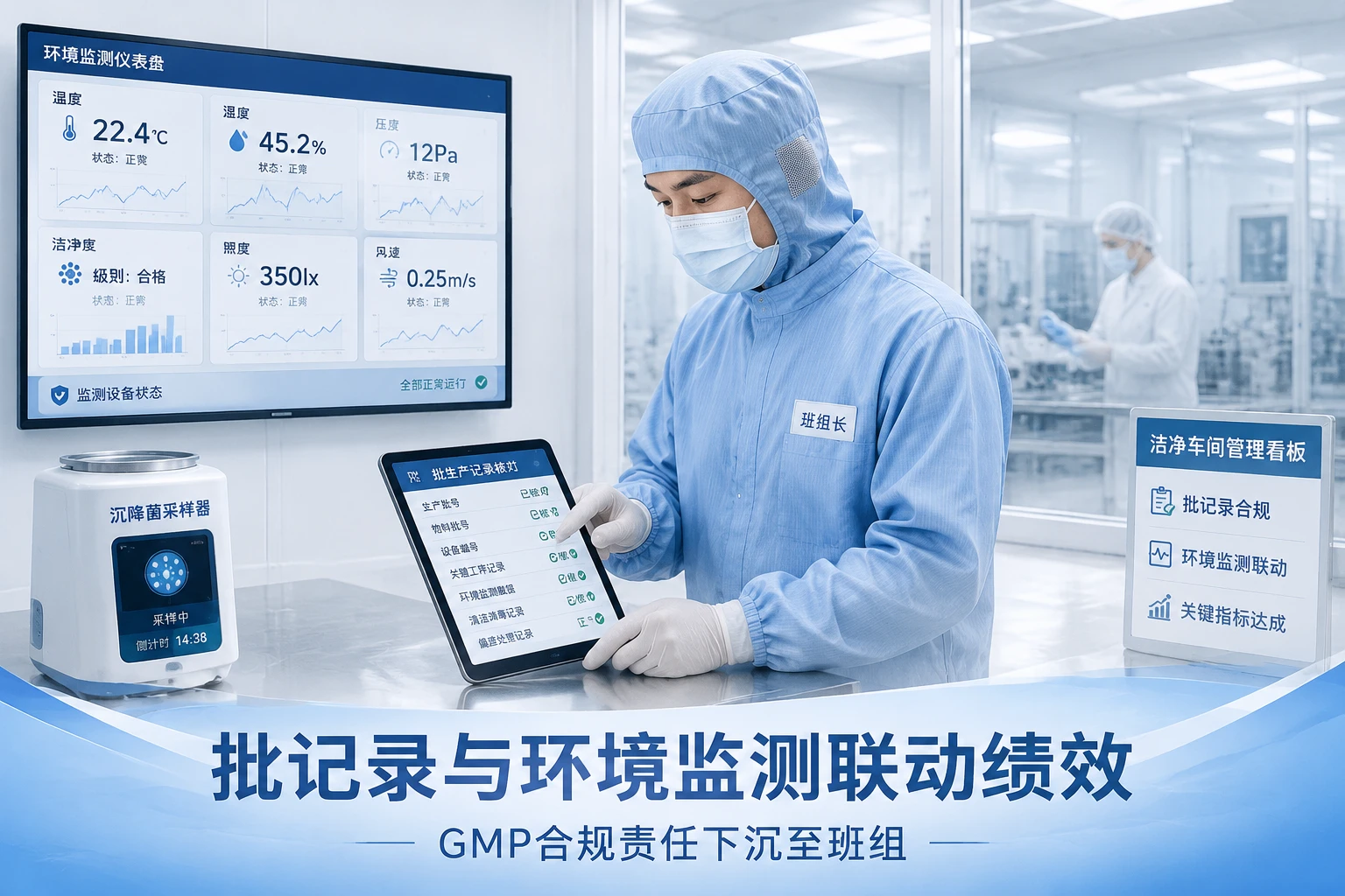 医疗器械洁净车间班长绩效扣减表:批记录与环境监测联动