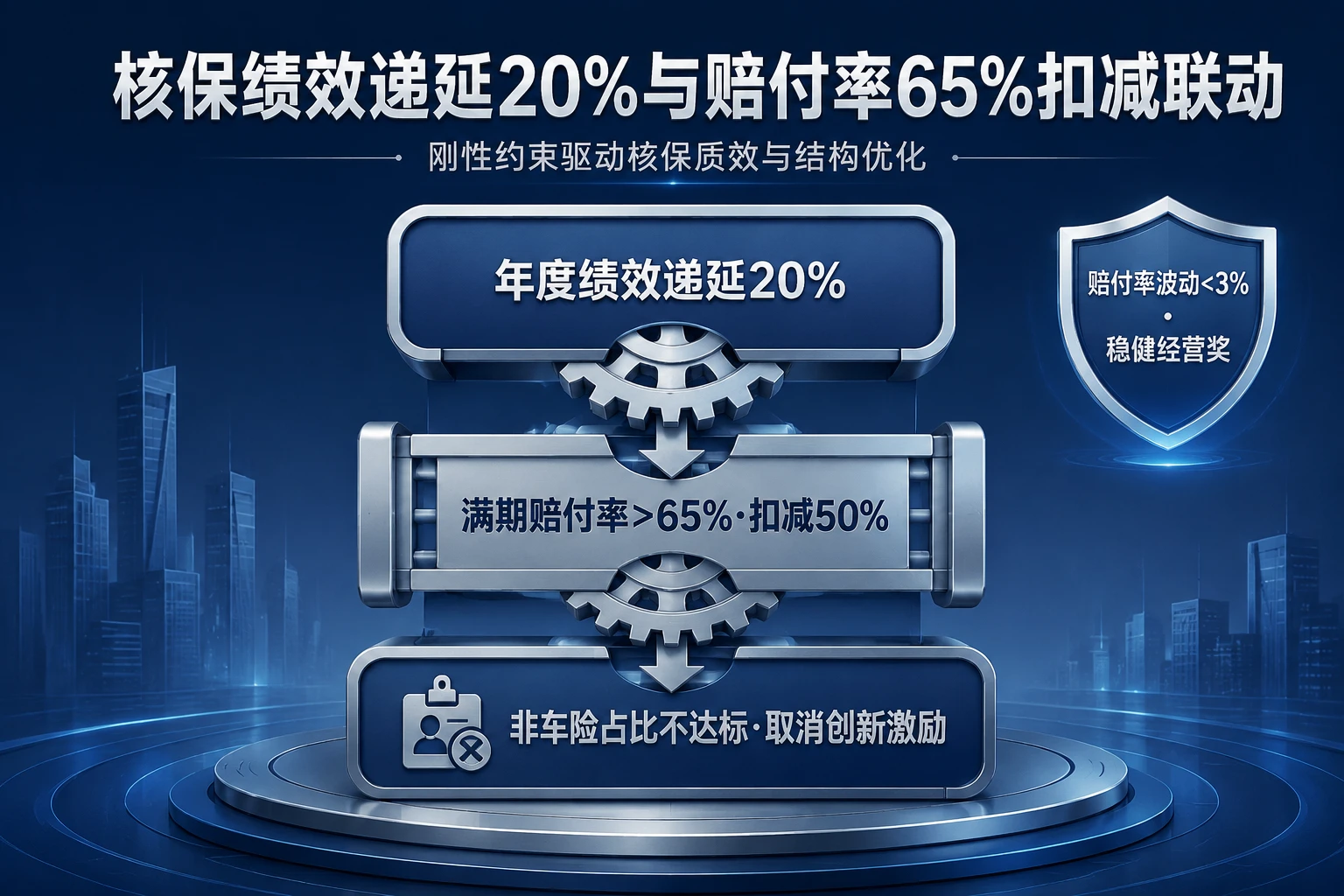 2026年核保绩效递延20%与满期赔付率65%扣减50%及创新激励联动规则