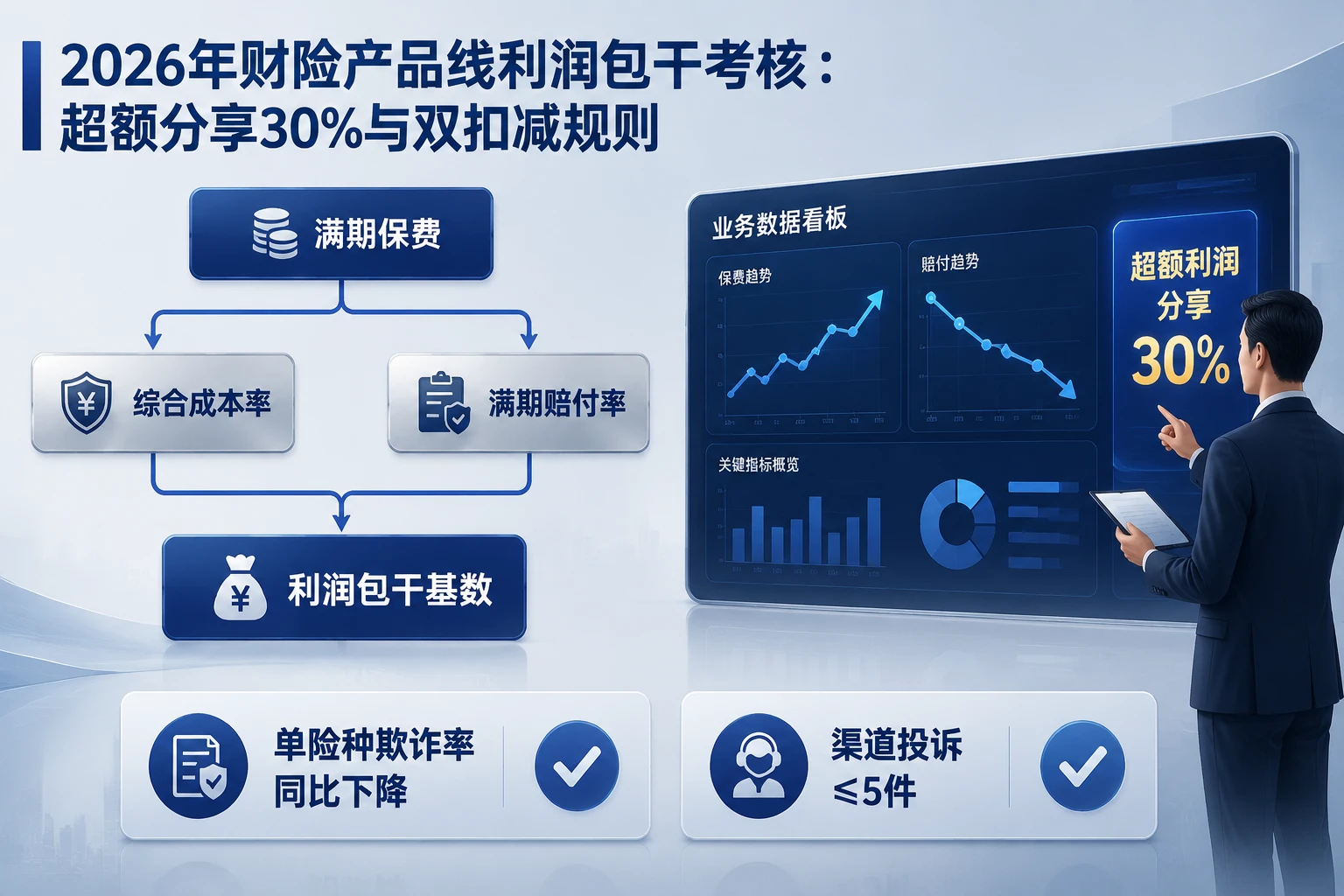 2026年财险产品线利润包干考核模板:超额分享30%与欺诈率渠道投诉双扣减规则