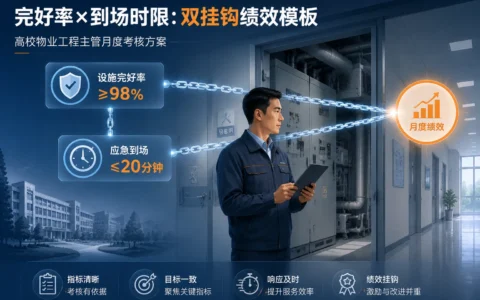 高校物业工程主管月度绩效考核模板：设施完好率与应急到场时限双挂钩（2026年版）