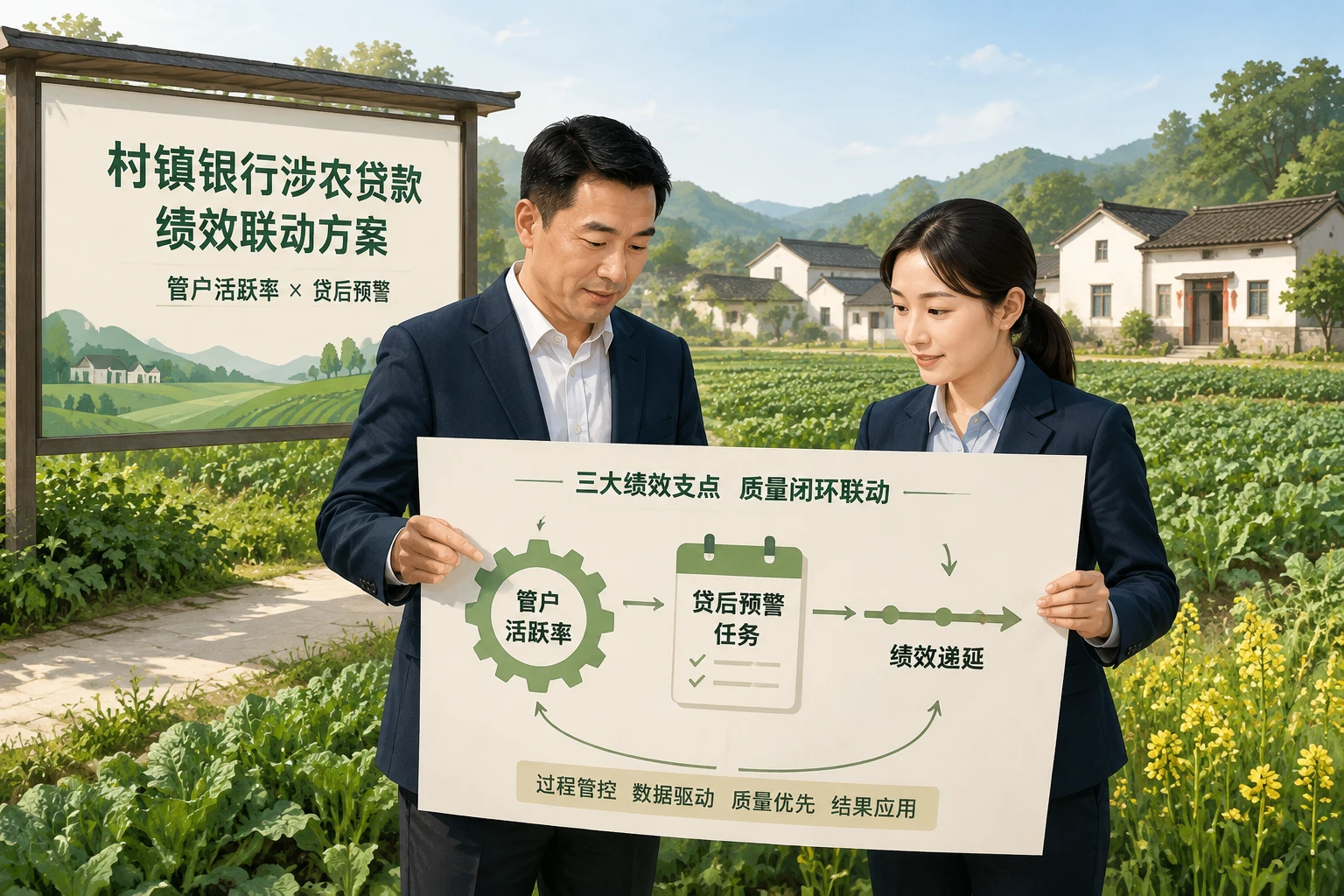 村镇银行支行长涉农贷款绩效联动：管户活跃率与贷后预警挂钩方案