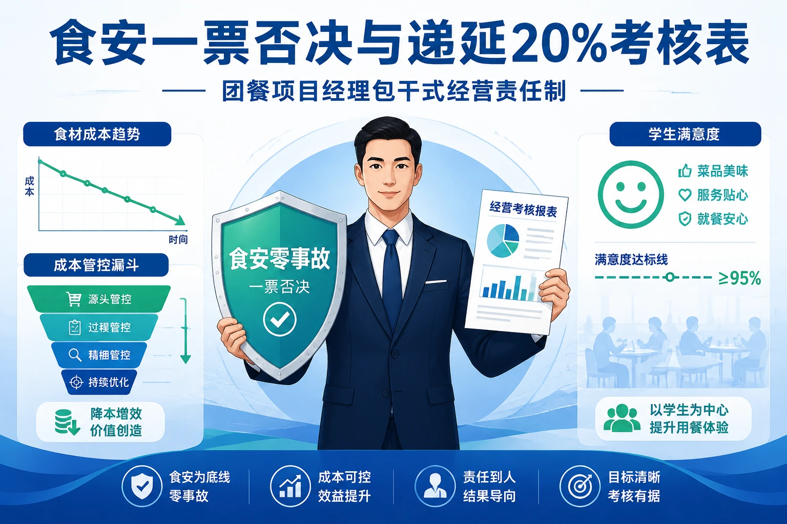 团餐项目经理经营责任制:食安一票否决与递延20%考核表(2026年版)