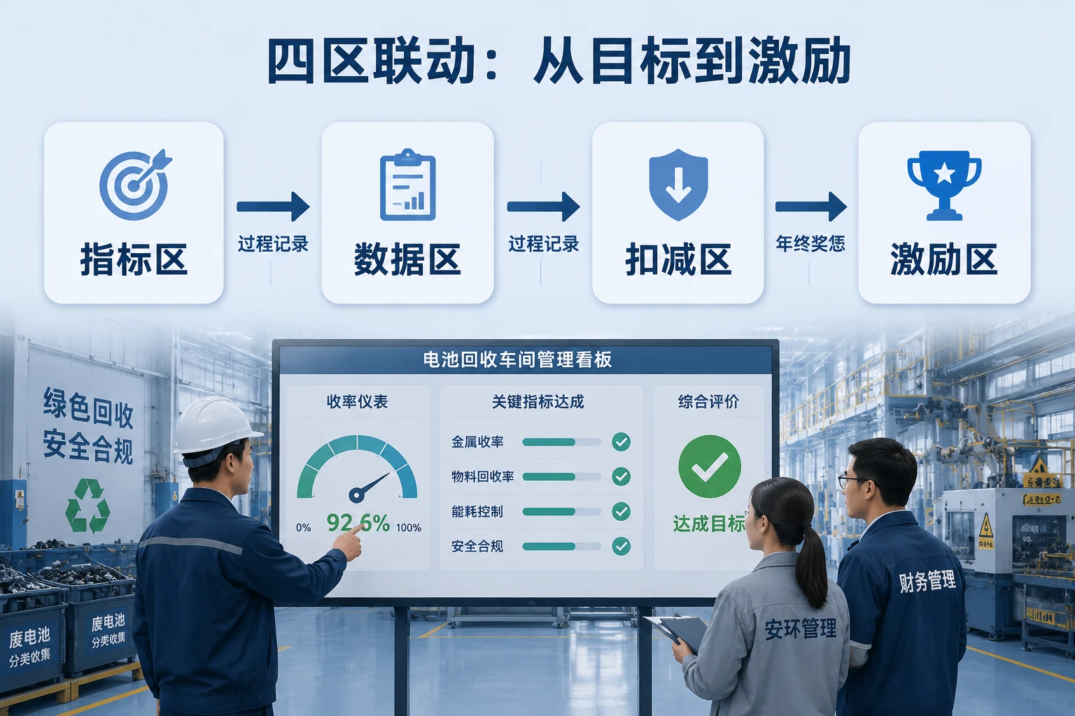 电池回收车间联责考核表:收率<90%扣奖30%,环保否决(2026年版)