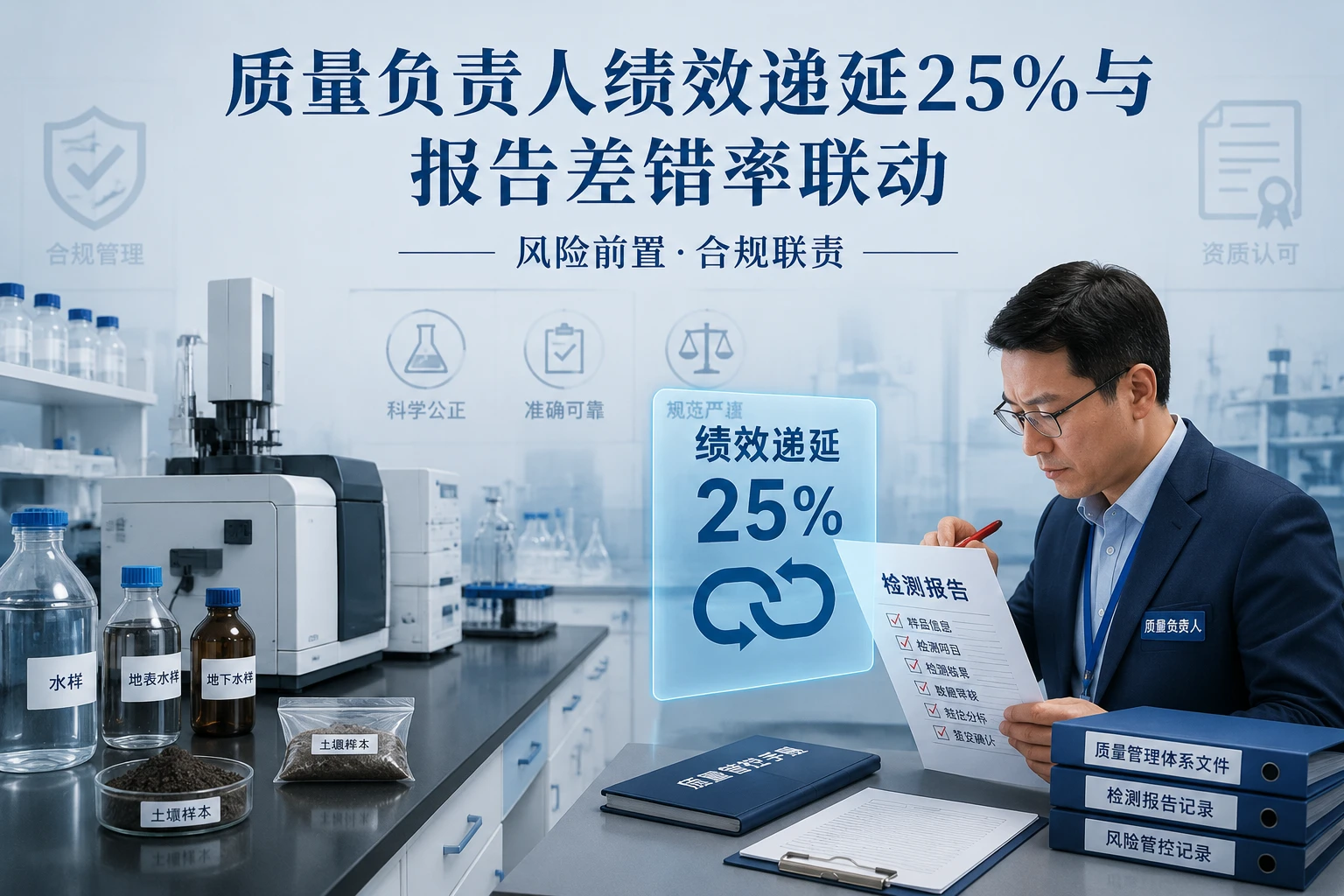 环境检测实验室质量负责人绩效递延25%与报告差错率联动